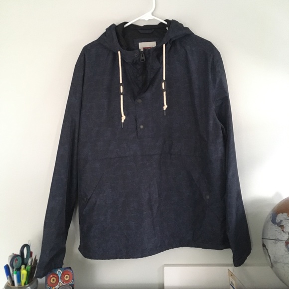 levi's hooded front zip raincoat